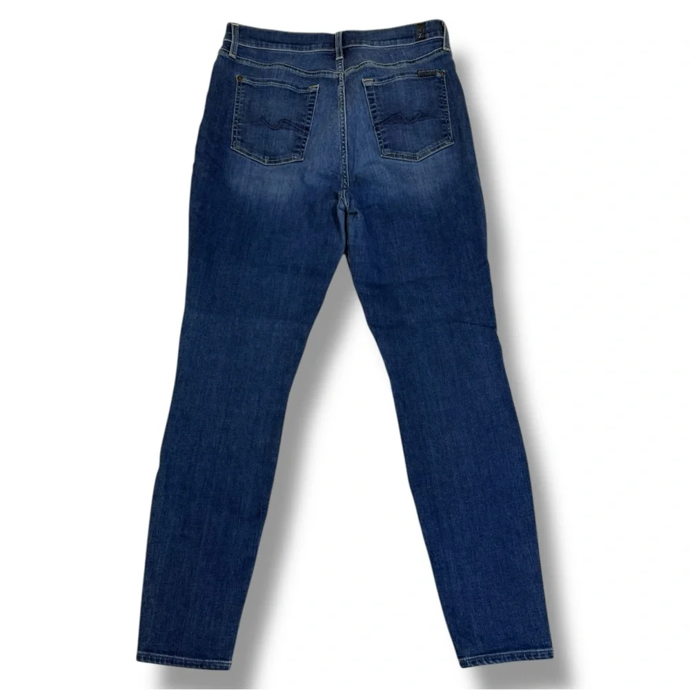 7 For All Mankind Women’s High Waist Gwenevere Skinny Jeans Medium Wash Size 32 - Picture 7 of 10